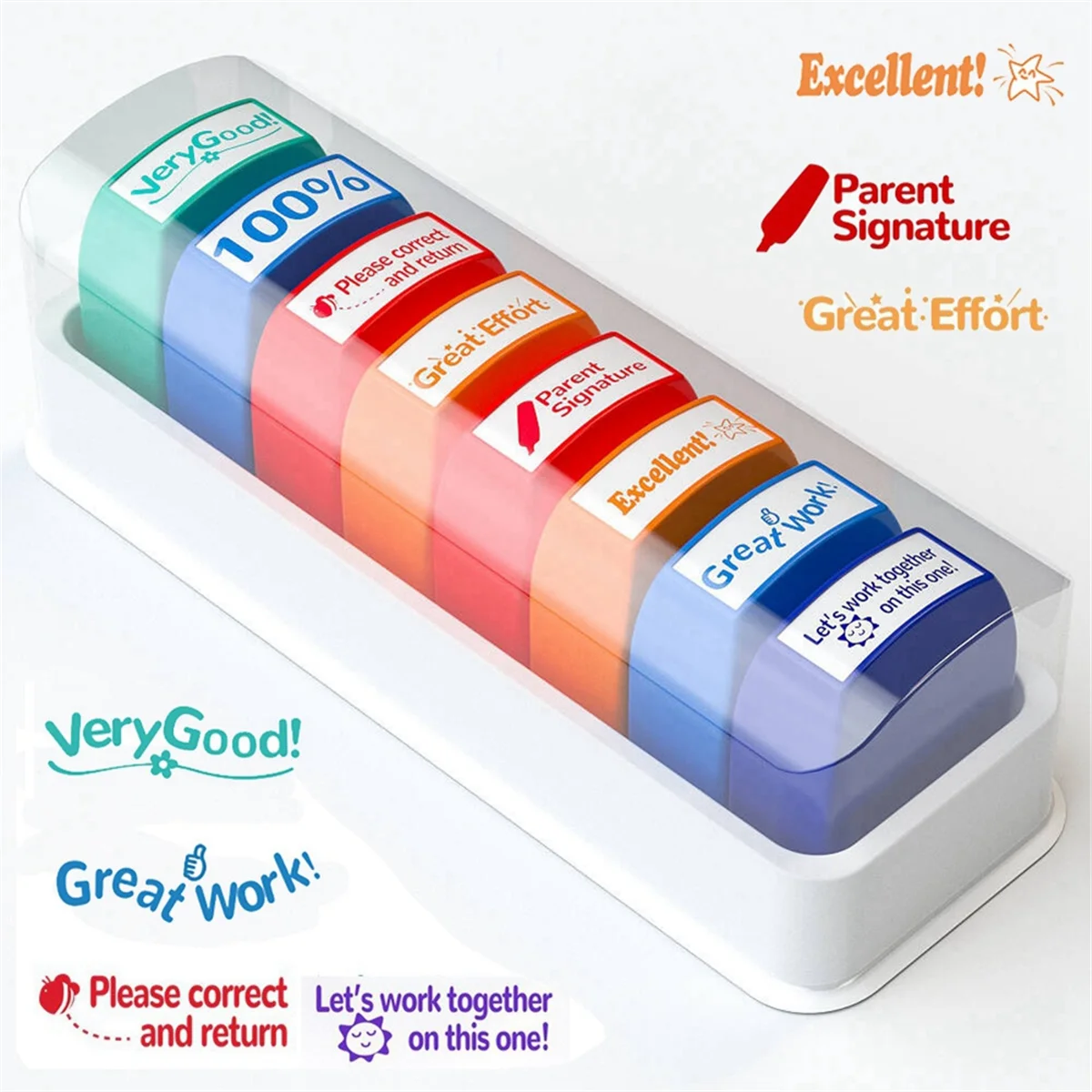 طوابع المعلم ABXHH تشجع الطلاب على طباعة طوابع الدرجة الخاصة بهم والطوابع الإنجليزية والتعليقات