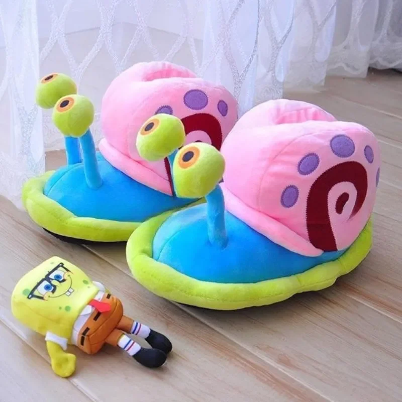 Warm Plush Outdoors Boots Women Cartoon Snail Slippers Home Indoor Non-slip Boots Men Cozy Soft Parent-child Cute Funny Shoes