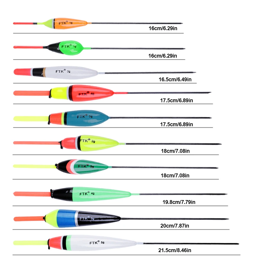 FTK 10Pcs Fishing Floats Set 1g-5g Long Tail Barguzinsky Fir Float Kit For Carp Bass Fishing Accessories Pesca image 2