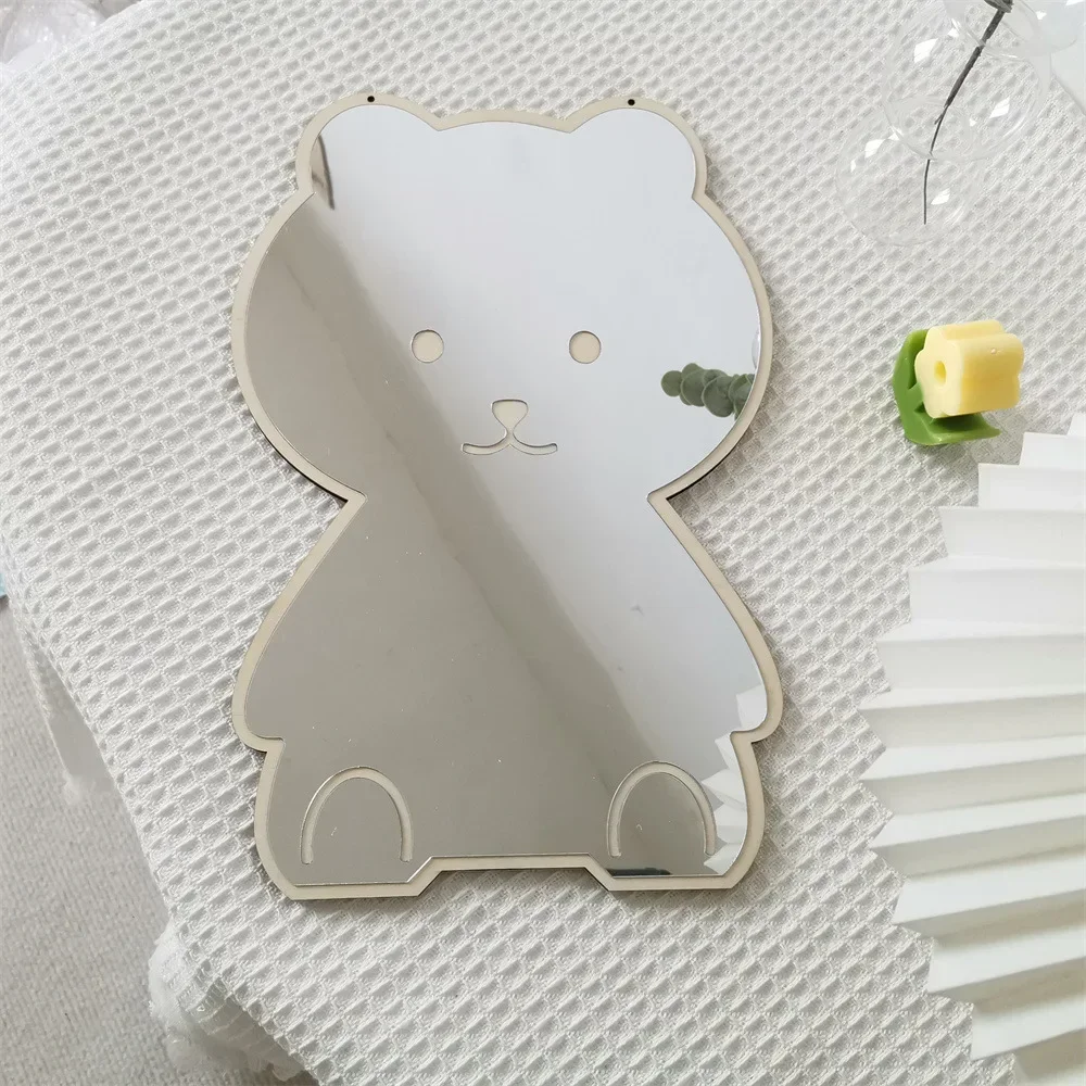 Coniglio a forma di orso specchio ornamenti acrilici artigianato del fumetto puntelli per foto Baby Children Room Nordic Home Decor