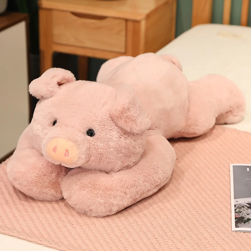 big plush pig pillow toy lying soft pink pig doll gift about 70cm