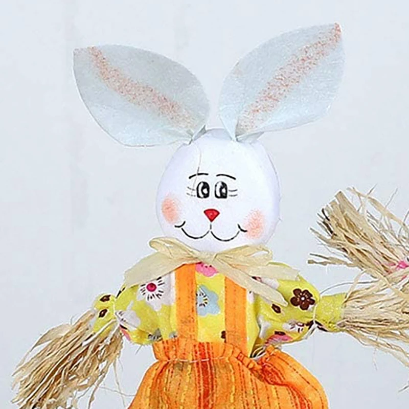 Keranjang bambu Kelinci Paskah, ornamen Desktop permen kelinci lucu kotak hadiah