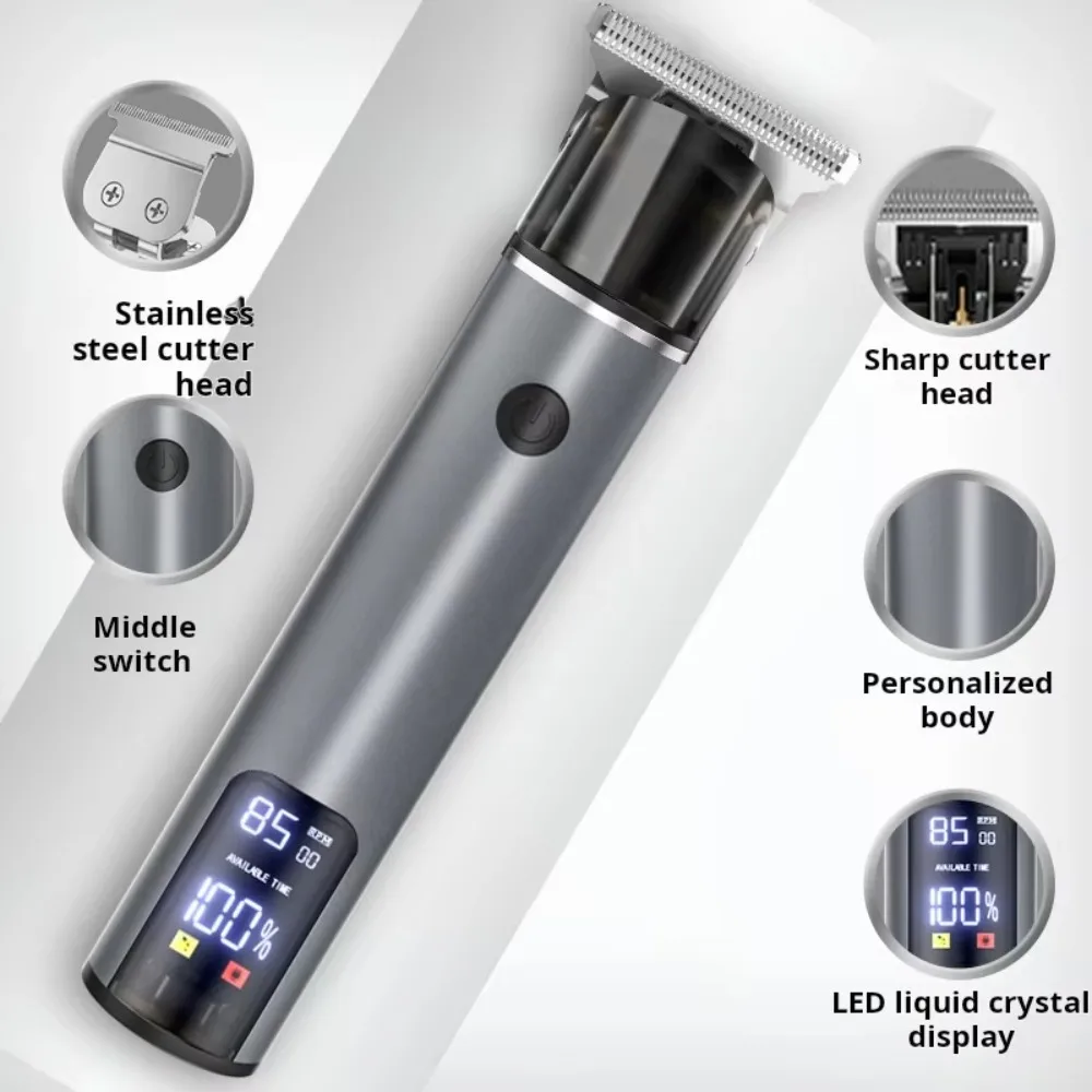Professional Electric Hair Clipper - Fast Charging Bald Head Trimmer with Oil for Carving Home & Barber Use