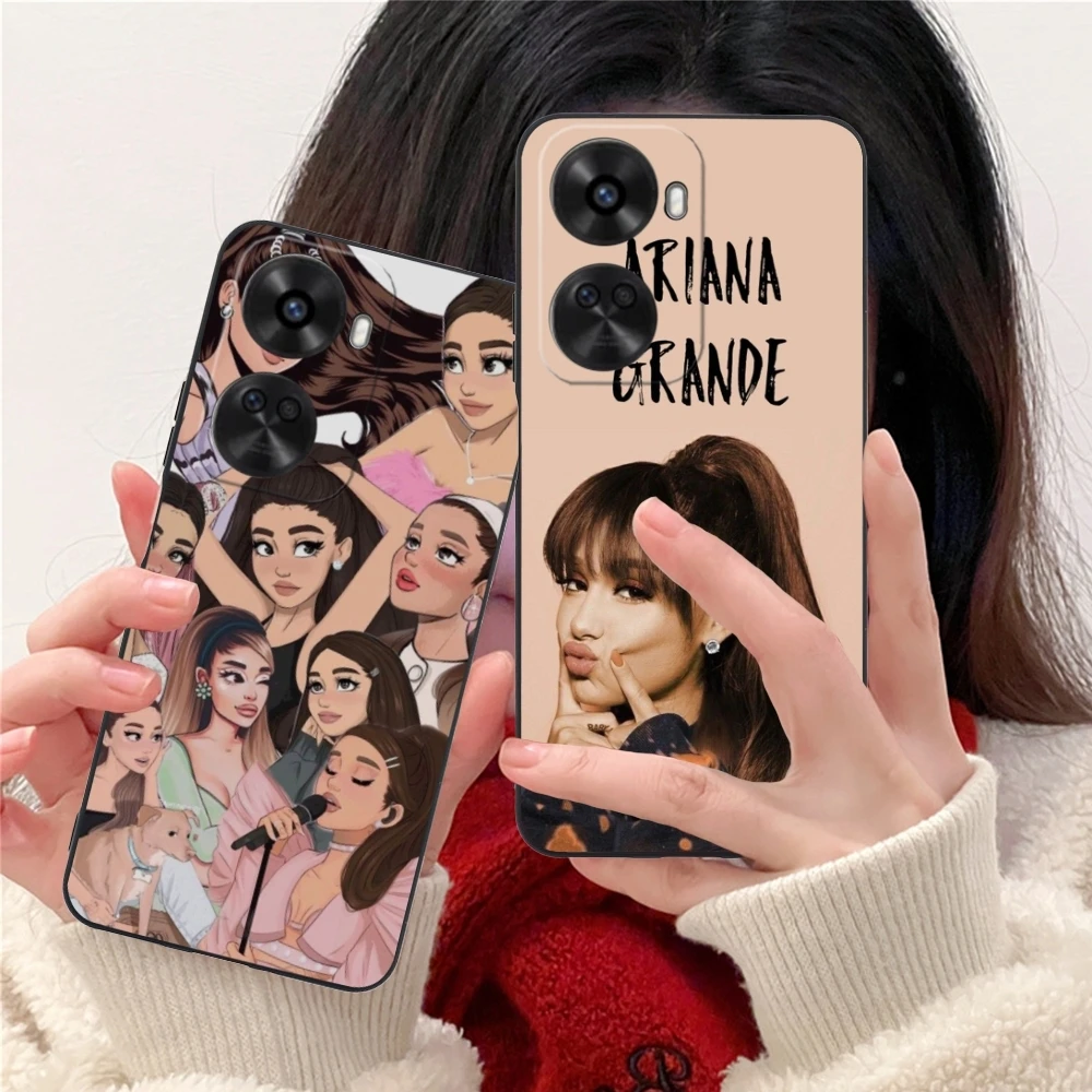 Ariana Cute Grande Mobile Cell Phone Case for Huawei Nova 12 11 10 9 8 7 Pro SE 5G Black Soft Phone Cover Shell