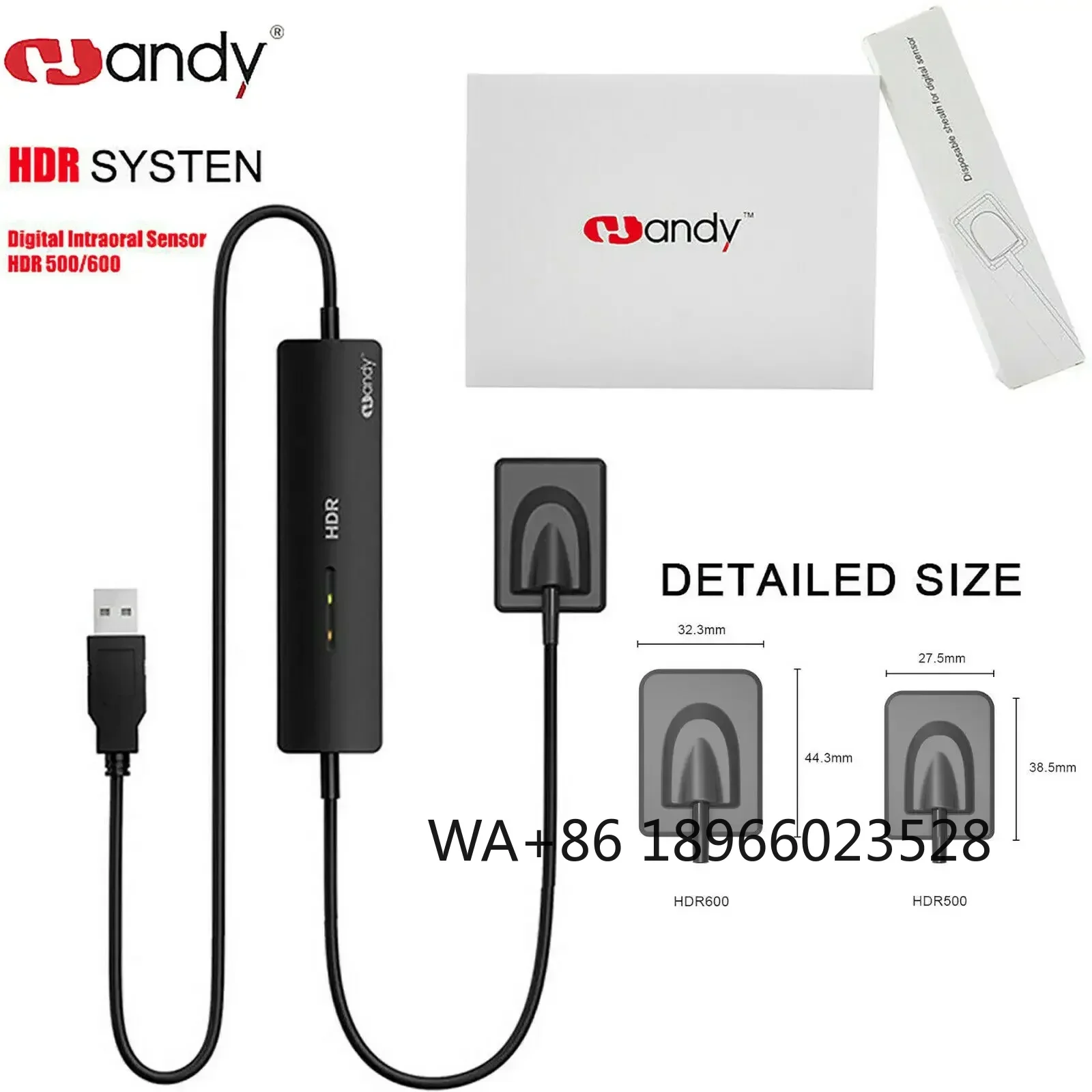 Handy Digital X-Ray Sensor HDR500 RVG Compatible With Win2000/xp/Win7/Win 8/Win 10 USB X Ray Intraoral Imaging System