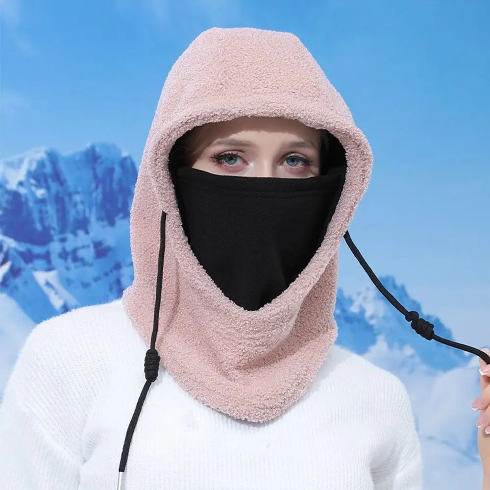 Fashion Windproof. Winter Riding Mask Cold Warm Thickened Thermal Fleece Balaclava Scarf Hood Motorcycle Thermal Cap Women