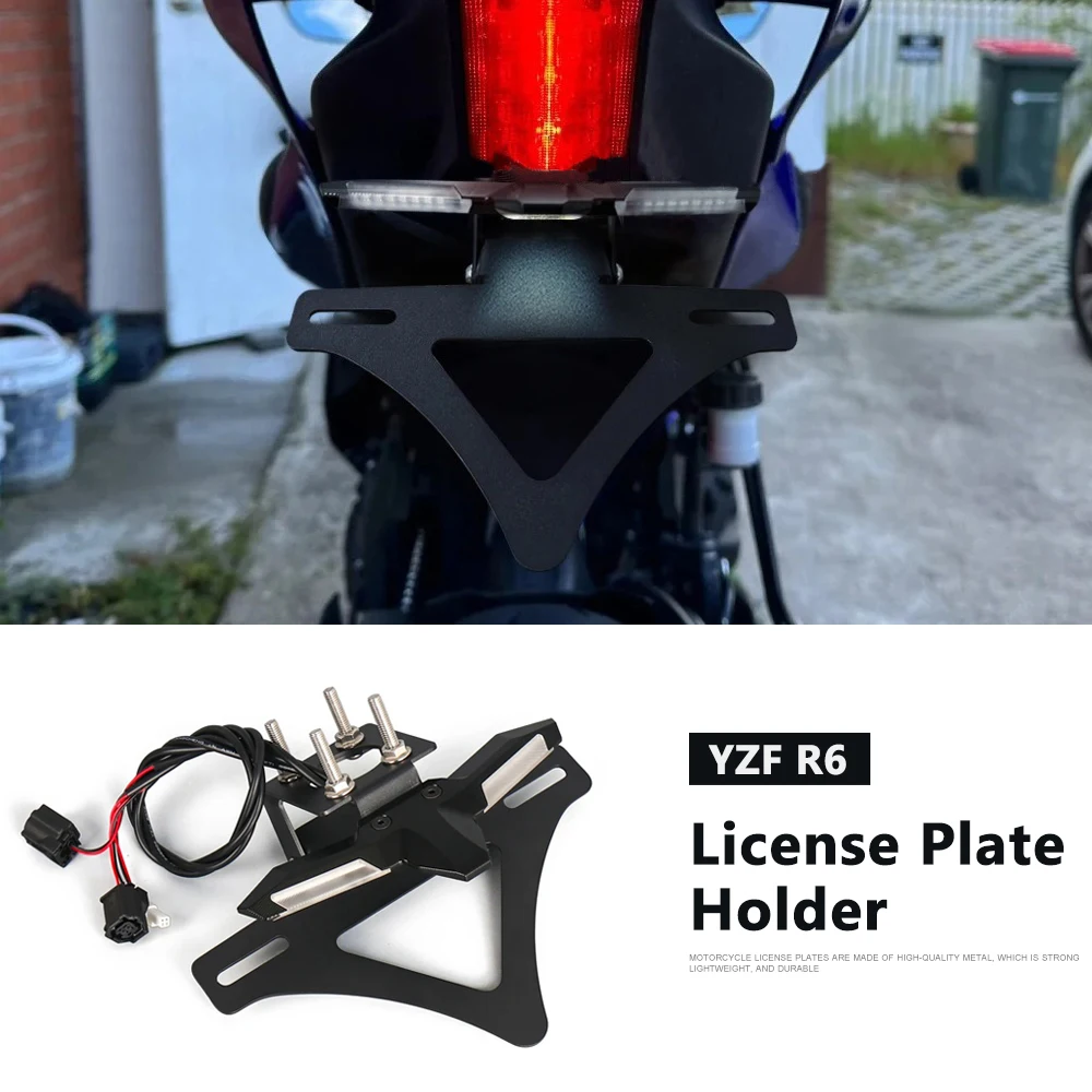 

YZF-R6 Motorcycle Rear License Plate Holder Mount Bracket Fender Tail Tidy Fender Eliminator For Yamaha YZF R6 YZFR6 2015-2025