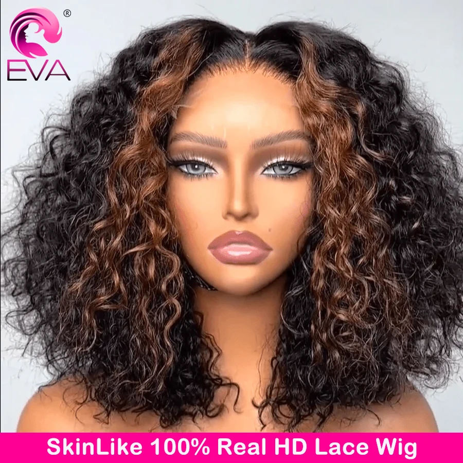

Wear and Go Glueless HD Closure Wigs Highlight Ombre Short Bob Lace Front Wig Human Hair 250% Density 13x6 HD Lace Frontal Wig