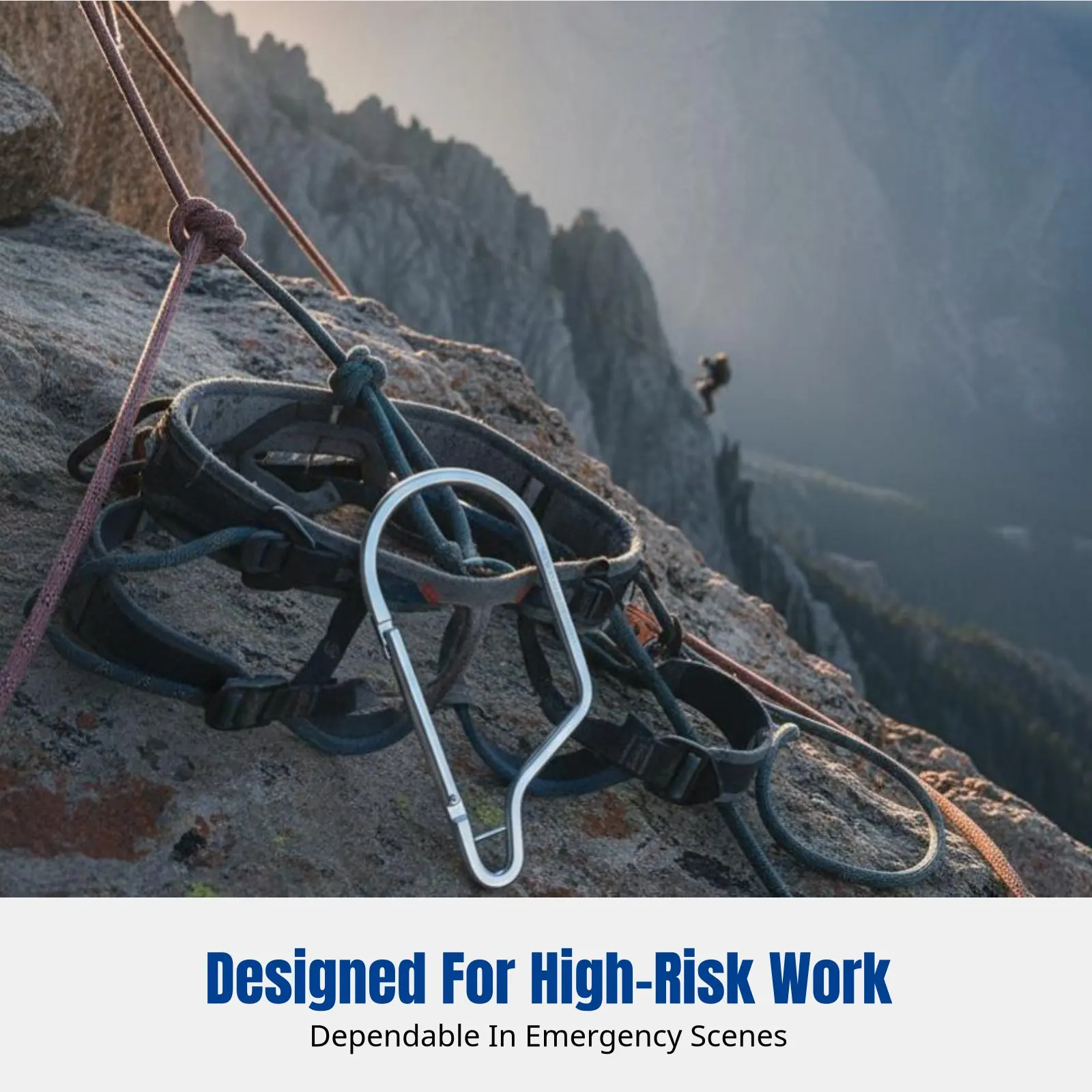 Large Hook with Wide Opening, Aluminum Alloy, Auto-Locking Carabiner, Anti-Fall, Outdoor & Elevated Work view 2