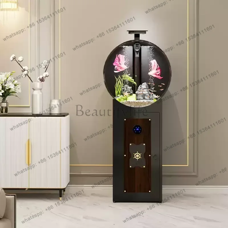 PG  fish tank aquarium smart creative goldfish tank acrylic small living room water-free household tank home accessories