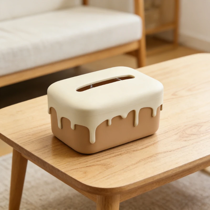 Dopamin Tissue Box Hohe Ästhetische Hause Wohnzimmer Badezimmer Silikon Tissue Fall Auto Lift Kreative Papier Box Desktop-Organizer