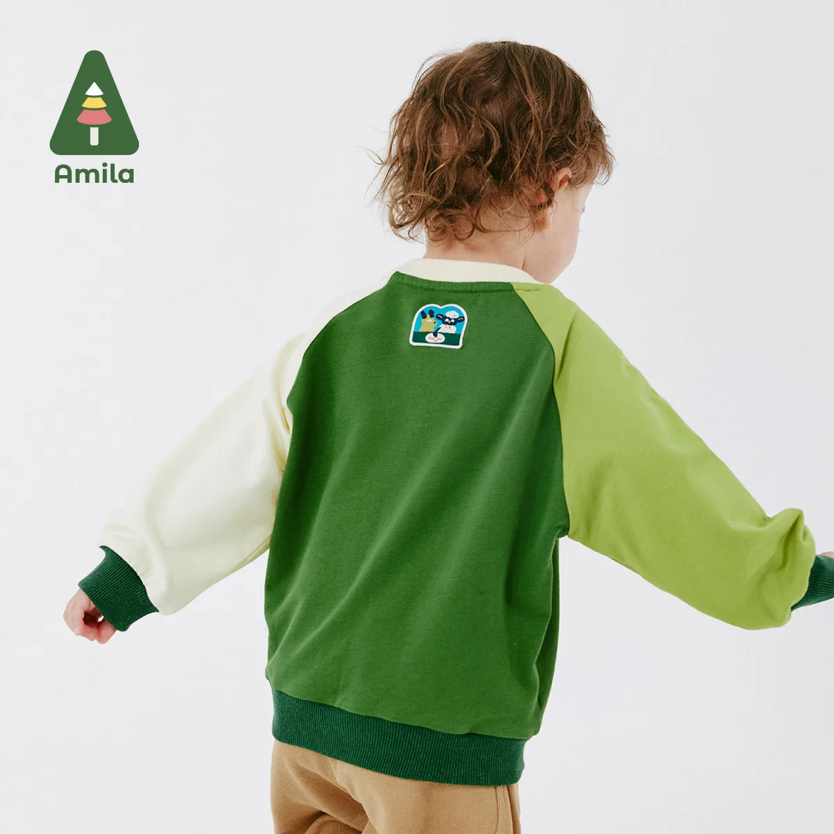 Amila 2024 wiosna nowa bluza z czystej bawełny kreskówka \