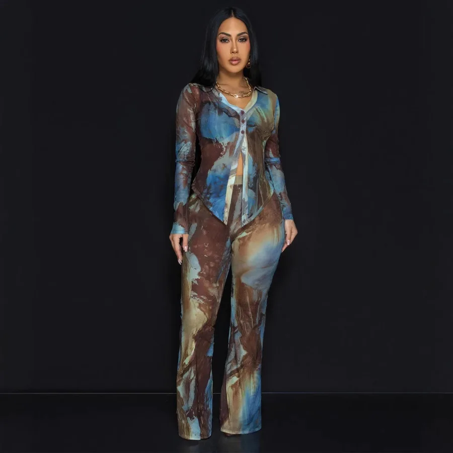 2 Piece Women Sets 2025 New Arrival Spring Summer Matching Sets Two Pieces Sets Long Sleeve Top And Pants Suits Outfits Clothing