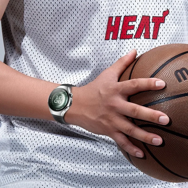 حزام سيليكون أصلي لساعة هواوي 5 42 مللي متر بدون فجوات شريط رياضي مطاطي لساعة هواوي 5 46 مللي متر سوار إطلاق سريع للأعمال