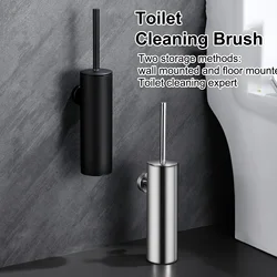 Stainless Steel Bathroom Toilet Brush Holder Accessories Black Toilet Brush Wall Mounted WC Cleaner Brush