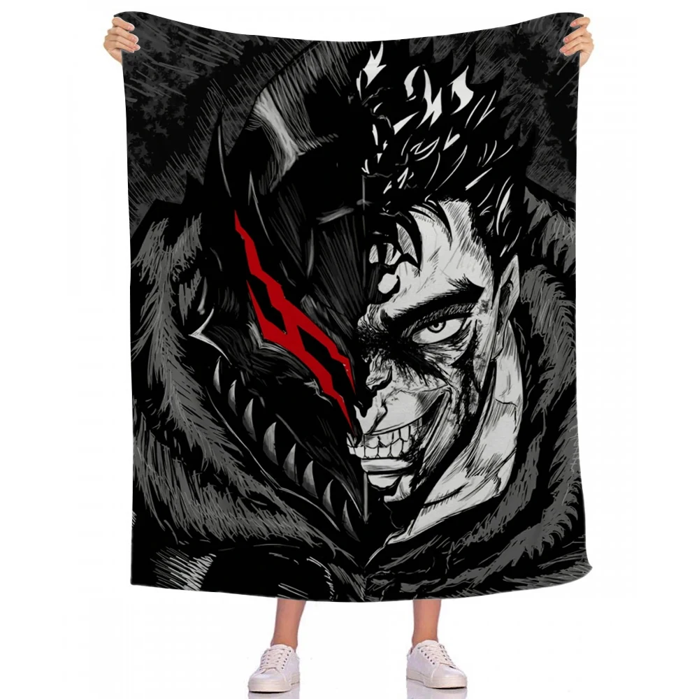 Guts sword in berserk Blanket Aesthetic Art Flannel Blanket Portable Home Travel Camping Sofa Picnic Thickening Flannel Blanket