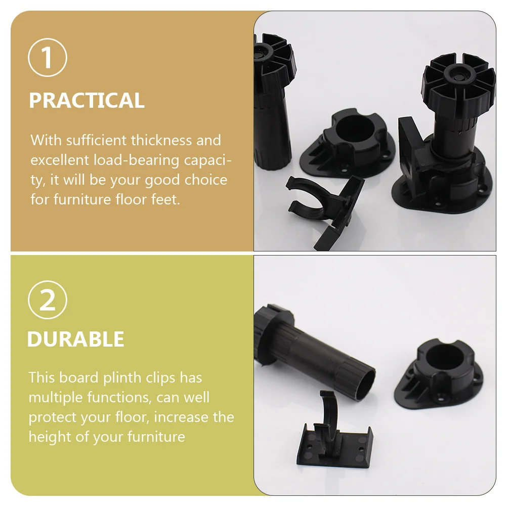 Plastic Kitchen Leg Plinth Clip Furniture Leveler Chairs Raiser Retainer Replacement Plinth Clamp Cabinet Leveler Clips