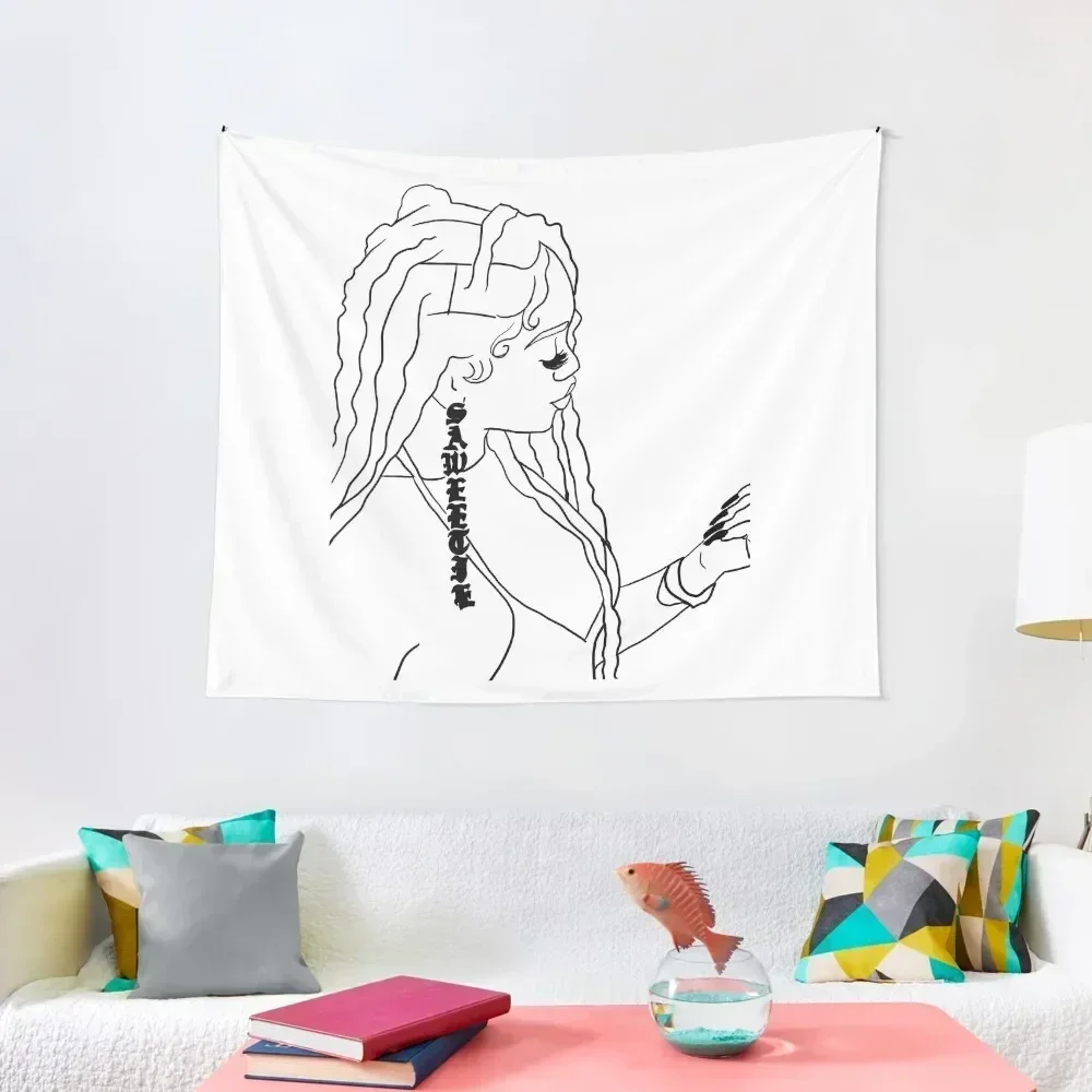 

Sweet thang outline Tapestry Living Room Decoration Aesthetic Room Decor Korean Nordic Home Decor Custom Tapestry