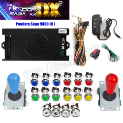 Pandora Saga DX2 Box 9800 in 1 DIY Kit 2 Player with Copy Sanwa Joystick Chrome Button for Arcade Game Console Cabinet