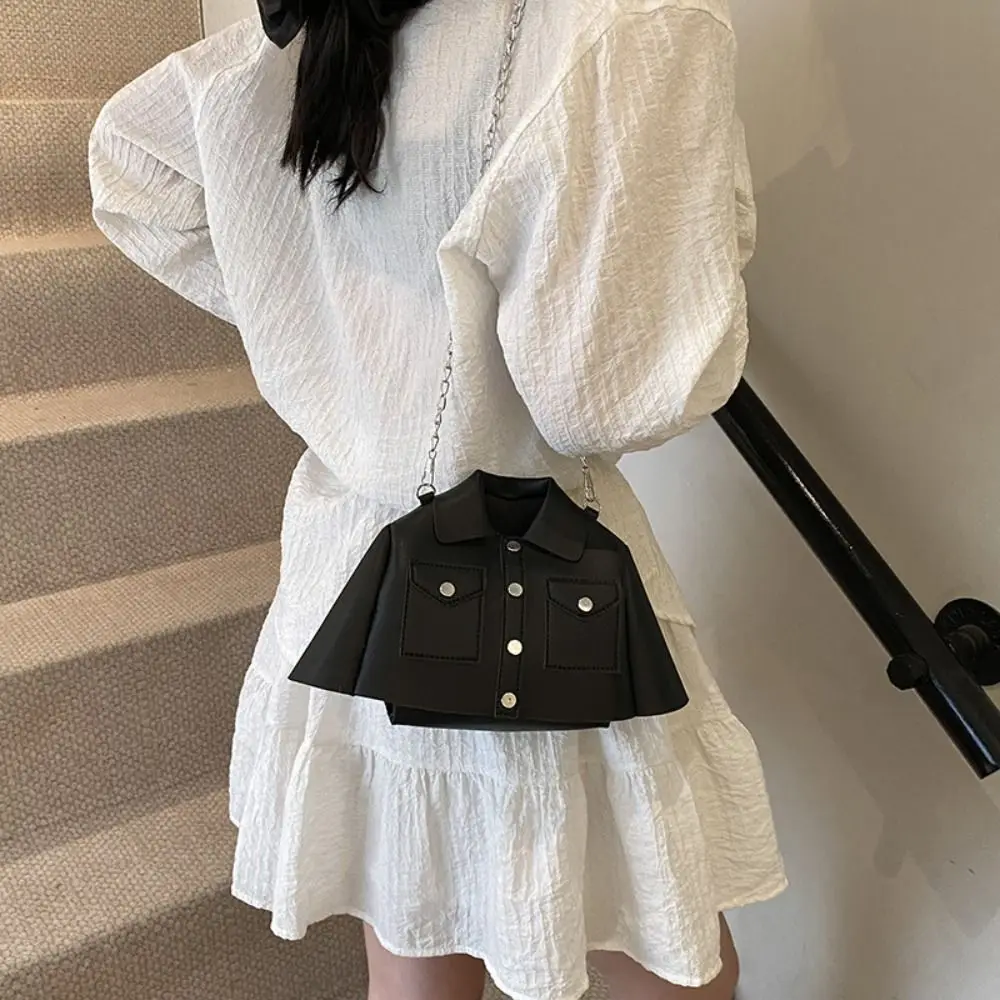 

Simple Solid Color Clothes Shaped Crossbody Bag Coat Harajuku Chain Shoulder Bag Tote Bag PU Leather Women Handbag Party