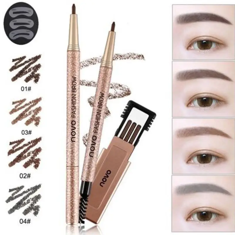 Wasserdichte Frauen Make-Up Augenbraue Augenbrauen Stift Bleistift Mit Pinsel 3 Ersetzen Tinte