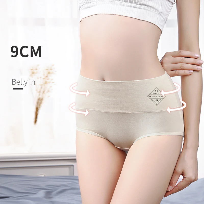 Plus Size 5XL High Waist Panties Women Breathable Cotton Underwear Ladies Comfort Seamless Briefs Sexy Girls Slimming Lingerie