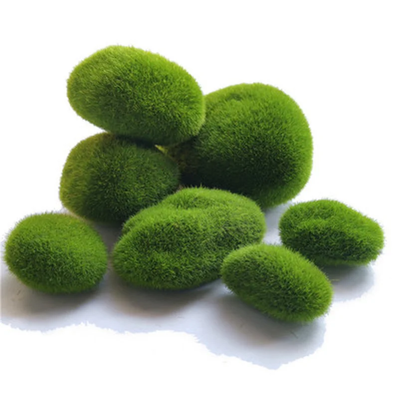 New 10PCS/set 4 Sizes  Artificial Moss Rocks Decorative, Green Moss Balls,for Floral Arrangements Gardens and Crafting Promotion