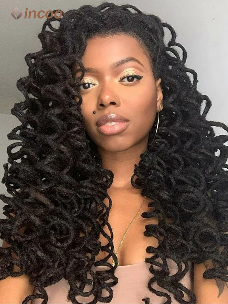 

22" Curly Locs Synthetic Dreadlock Wig Cheap Wigs On Clearance Sale Box Braids Hair Wig Full Lace Braided Wigs For Black Women