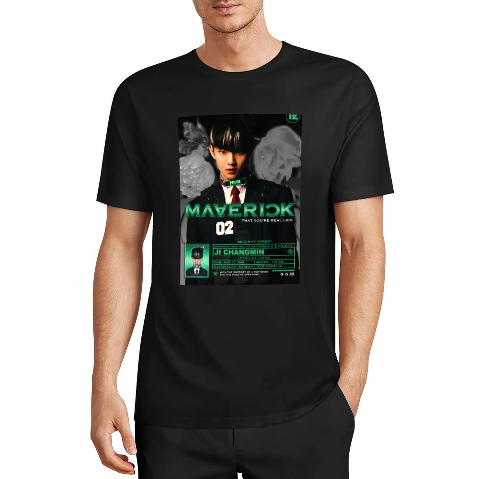 

Q (Changmin) Maverick ! [The Boyz] T-Shirt new edition blanks vintage mens workout shirts