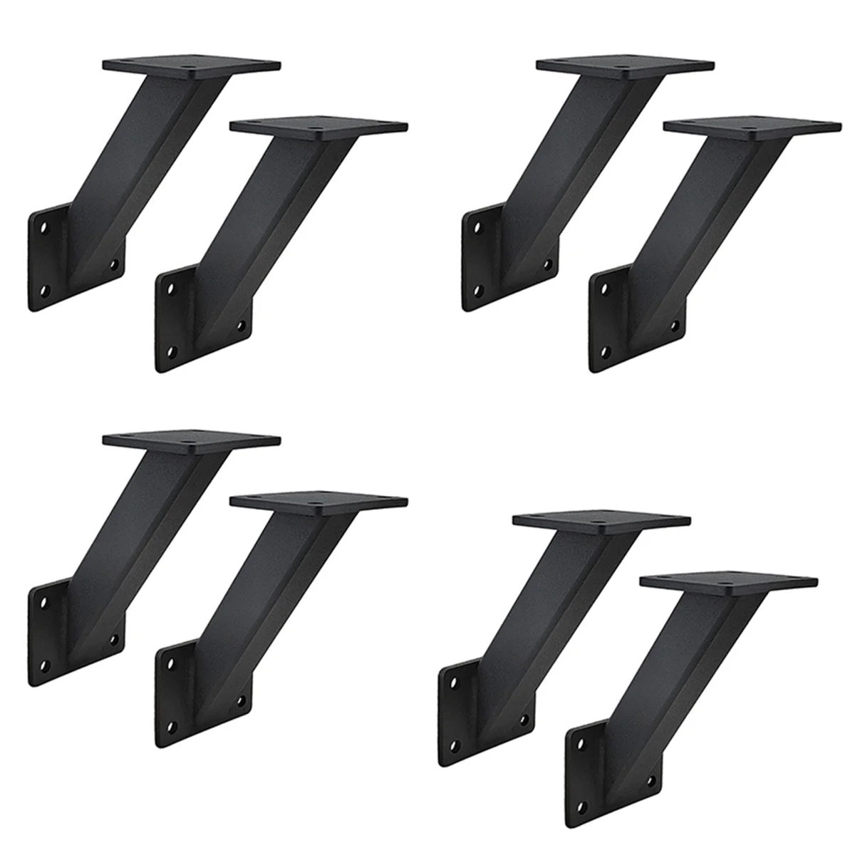 8PCS 45 Degree Angle Support Brackets for Wooden Structures Support for Gazebos, Tree Houses, Cabins and Patios Black