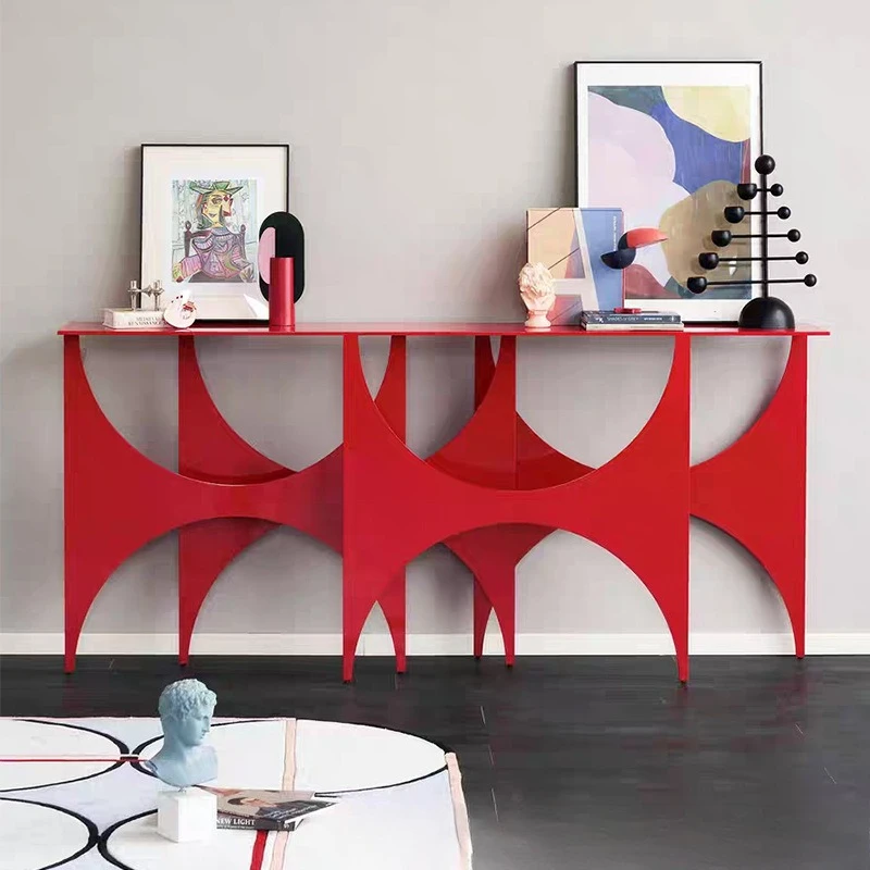 Modern metal line entrance table table villa corridor against the wall model house furniture