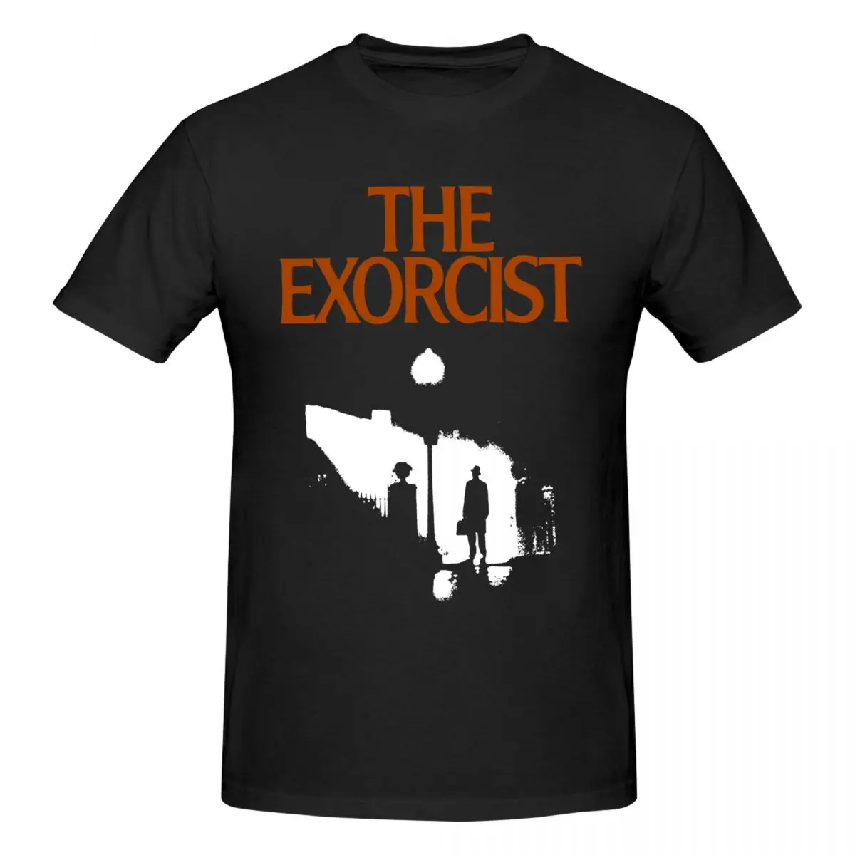 Men The Exorcist T Shirt Vintage Big Size Cotton Crewneck Custom Sleeve T-shirt