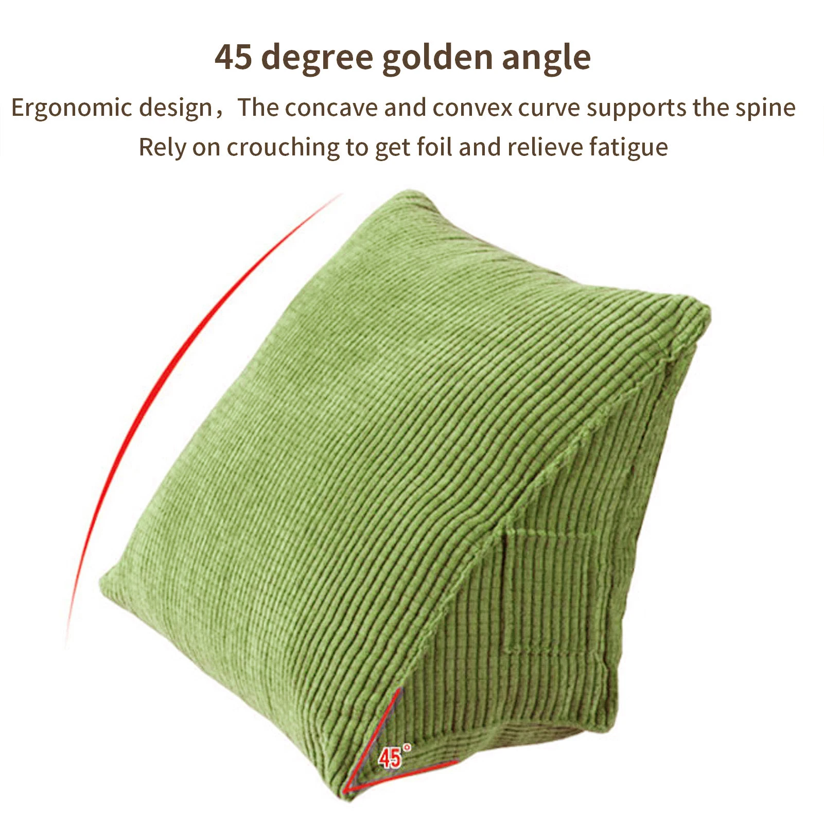 Triangular Backrest Pillow Corduroy Wedge Soft Reading Pillow Candy Color Positioning Support Cushion Office Home Sofa Decor