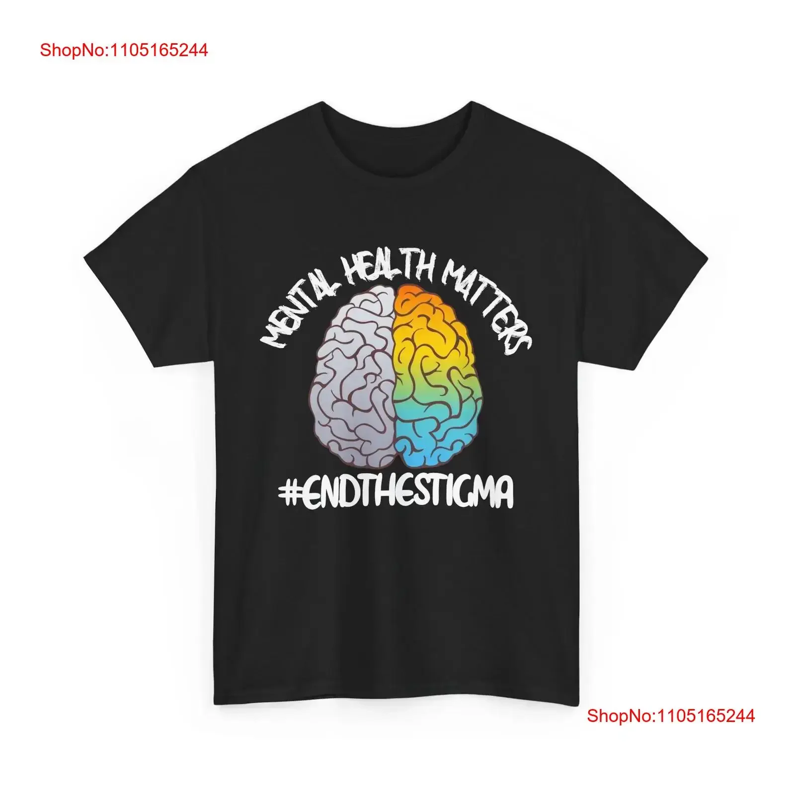 

Футболка Mental Health Matters End The Stigma Brain, винтажная стираная мужская повседневная эластичная универсальная футболка для повседневной носки, мягкий