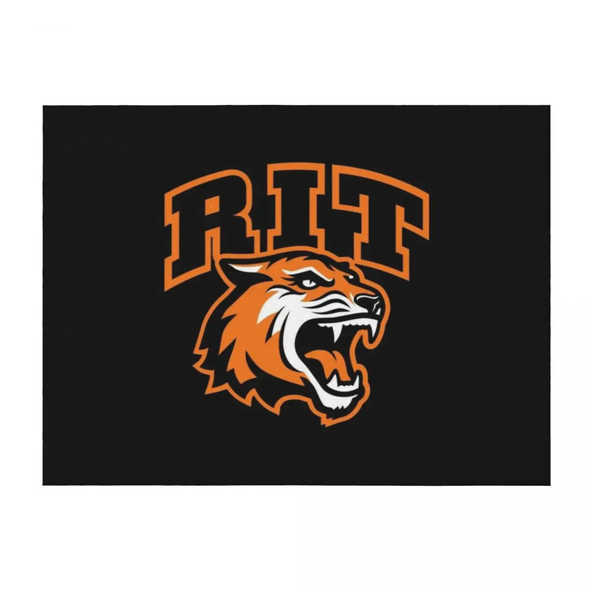 

RIT TIGERS Throw Blanket Designers Soft Plaid Luxury Designer Nap Blankets