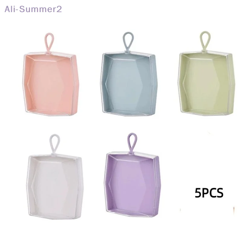 {MX} Scatola portaoggetti in plastica per soffio per trucco da 1/5 pezzi con coperchio trasparente Contenitore per spugna in polvere appendibile Borse cosmetiche portatili