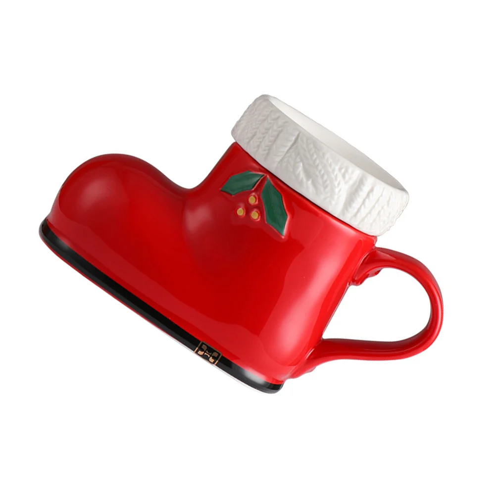 

Christmas Mug Drinking Ceramic Santa Boots Decor Cartoon Coffee Cup Water Accessory Glasses