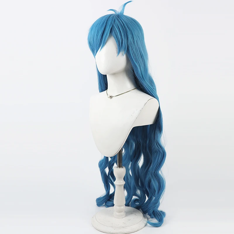 Peruka do cosplayu Anime Hanon Hosho, niebieskie kręcone włosy Hanon Hosho na Comicon, imprezę, dla dorosłych kobiet i mężczyzn