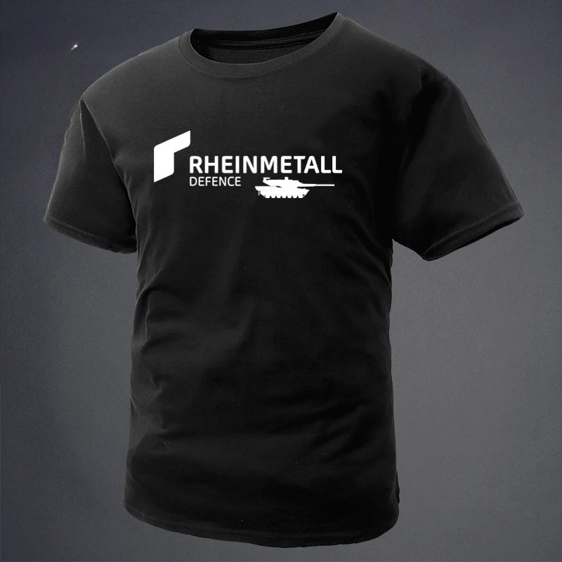 Heißer Verkauf 2026 Sommer Neu RHEINMETALL Leoparden-Print 2 Panzer-Motiv Kultur-T-Shirt Kurzarm-T-Shirt – Detail 3