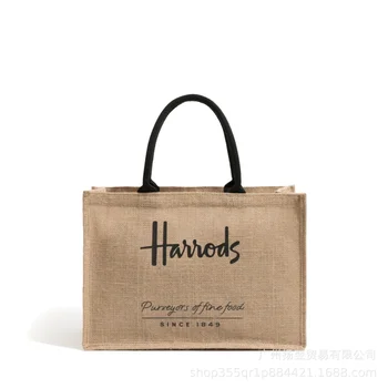 2023 New Simple Cotton and Linen Handbag Shoulder Bag Large Capacity Bento Bag Lightweight Commuter Shopping Fashion Tote Bag