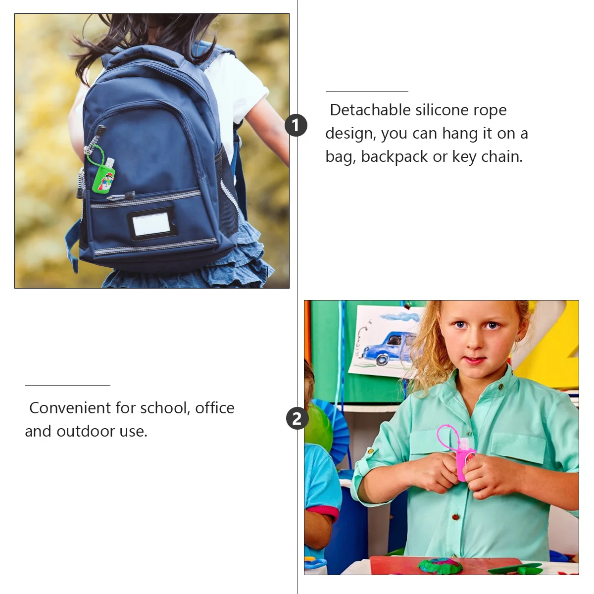 10 مجموعات من الزجاجات المحمولة بتصميم سيليكون كرتوني مانع للتسرب وقابل لإعادة الاستخدام للسفر والمدرسة في الهواء الطلق