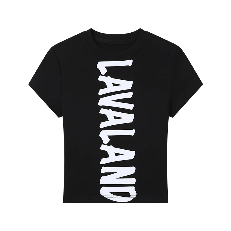 

Женская летняя футболка Slim Fit с круглым вырезом и коротким рукавом, с принтом, подчеркивающим плечи, универсальная, удобная, из хлопка