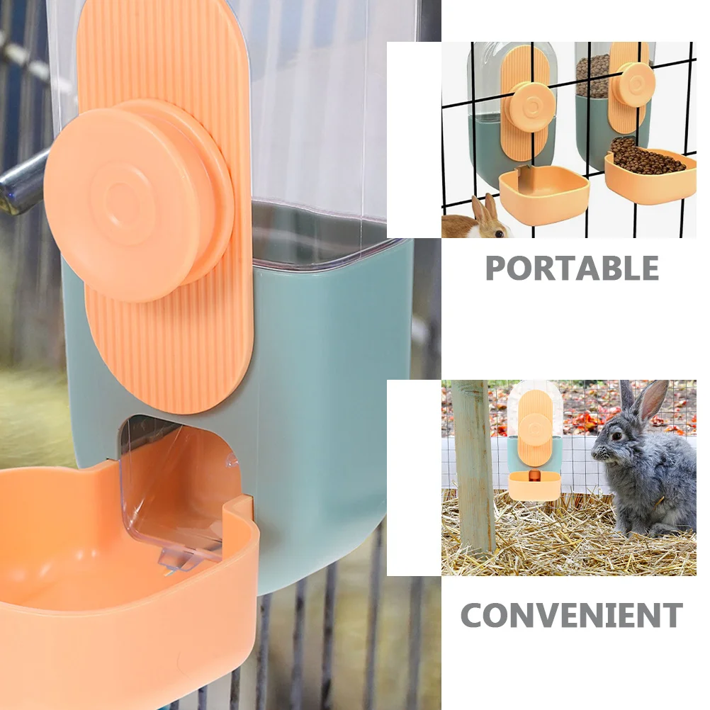 

Automatic Pet Feeder Hanging Design Durable Reusable Plastic Hamster Rabbit Food Dispenser Eye-Catching Color Versatile Addition