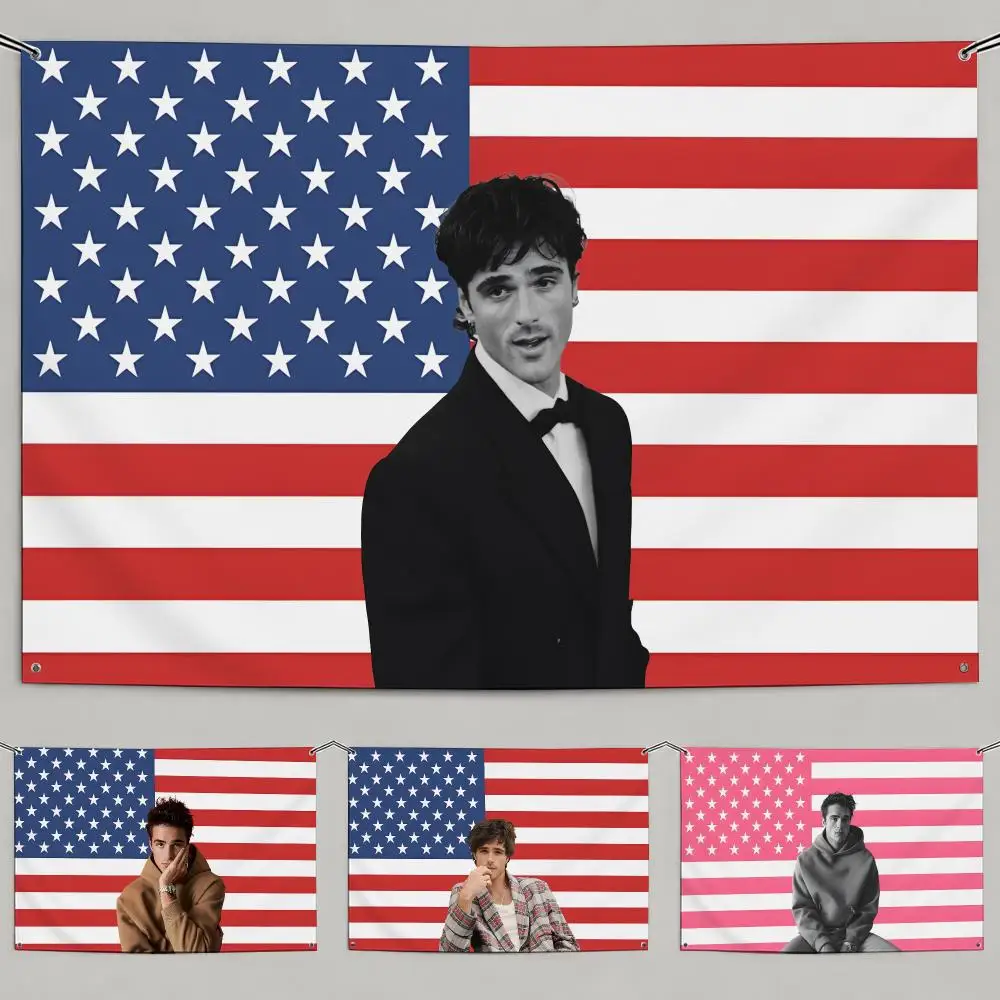 Actor Jacob Elordi Flags Flags Minimalist Fabric   Outdoor Garden Banner Hanging Sign for Shop Home Decor