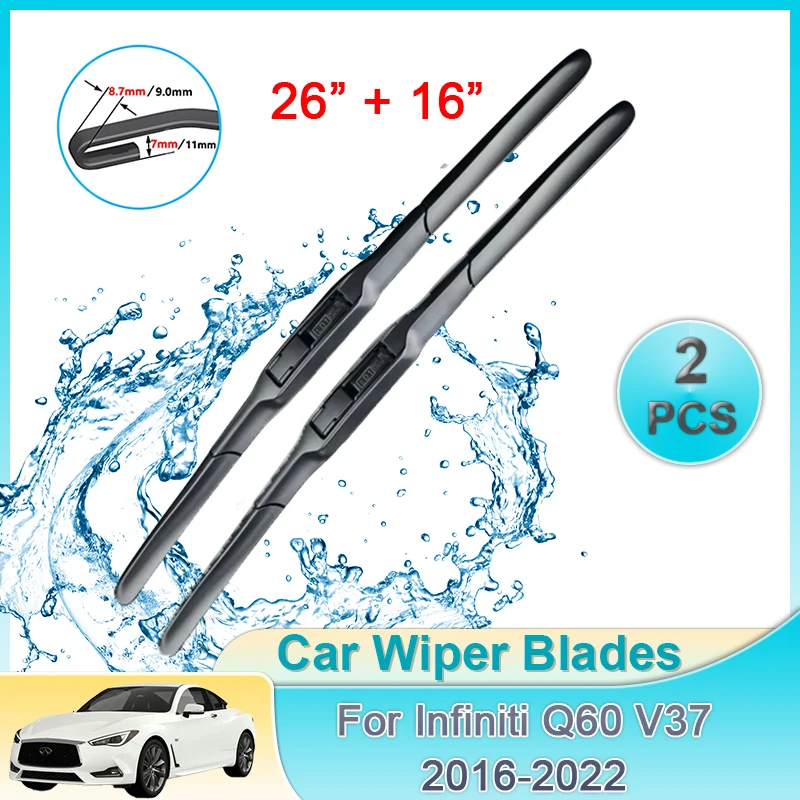 

Car Windscreen Wiper For Infiniti Q60 V37 2016-2022 2017 2018 2019 Auto Front Wipers Blades Windshield Tool Accessories U J Hook
