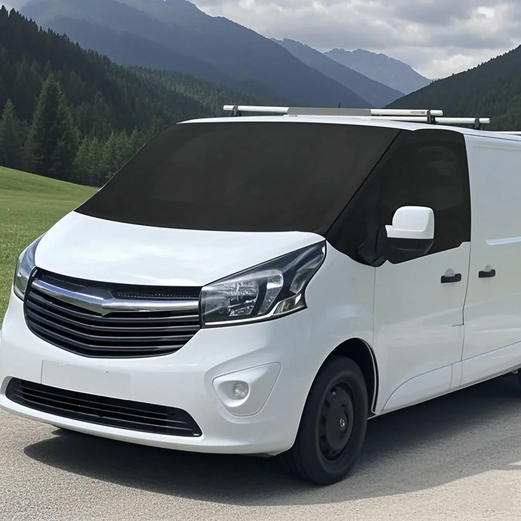 Car Windscreen Cover Black Fit For Vauxhall Vivaro For Nissan Primastar Blind Wrap Frost Out Blind Exterior Windshield Sunshades