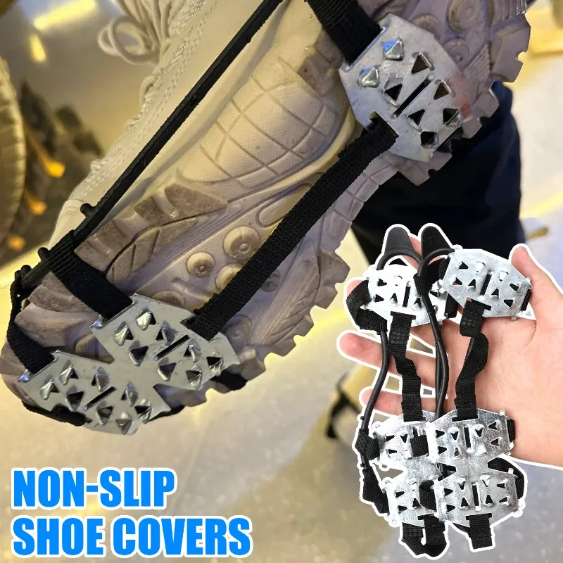 Winter Outdoor Equipment 24 Teeth Stainless Steel Snow Non-slip Ice Claws Professional Climbing Claws Mountaineering Accessories