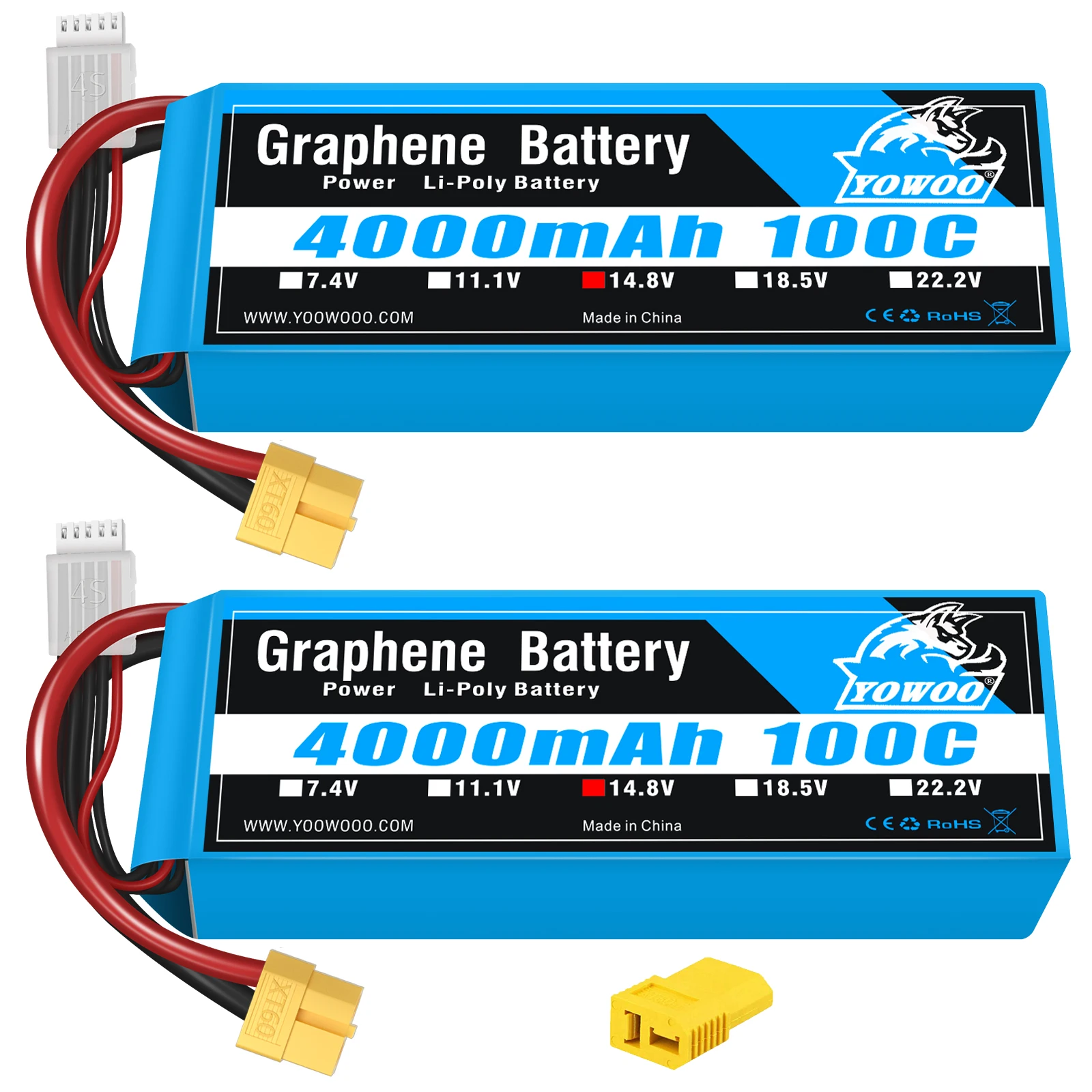 Yowo Grafene 4000mah 3S 4S 6S Lipo Batteria 11.1V 14.8V 22.2V 100C Per RC Quadcopter Elicottero Barca Auto Aereo