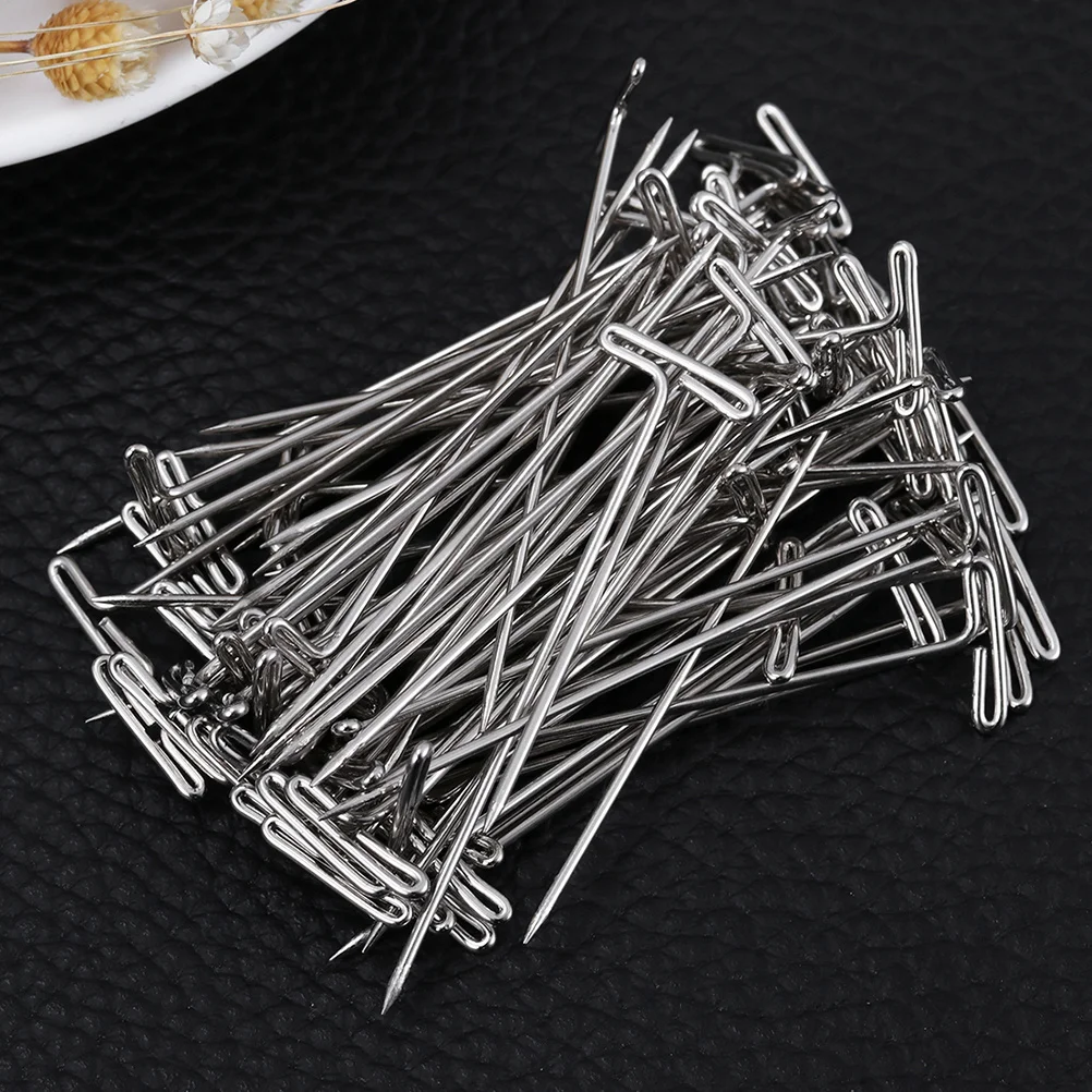 100 個シルバー T ピン 1.12 ミリメートル直径 14 ミリメートルヘッド幅クラフト T ピン固定編み物アクセサリーディスプレイボード縫製用