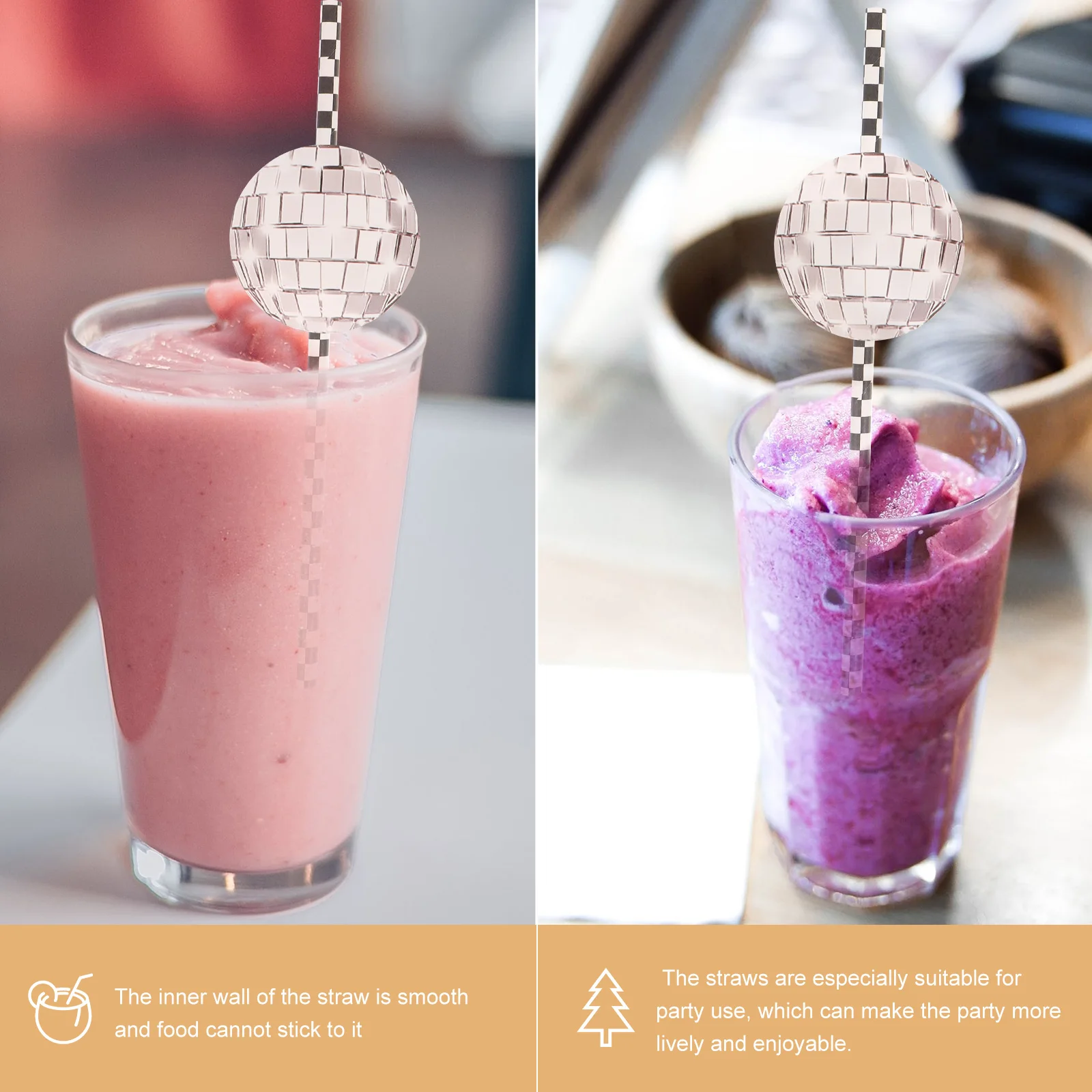 

12 шт., трубочки для питья с зеркальной отделкой, гладкие настенные, легко чистящиеся, вечерние принадлежности для напитков, чашки для сока, декоративные бумажные трубочки для